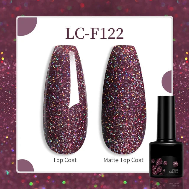 Esmalte de uñas en gel de 129 colores y 7 ml: barniz de manicura semipermanente con curado LED/UV