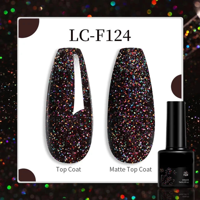 Esmalte de uñas en gel de 129 colores y 7 ml: barniz de manicura semipermanente con curado LED/UV