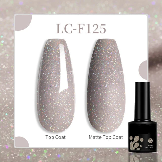 Esmalte de uñas en gel de 129 colores y 7 ml: barniz de manicura semipermanente con curado LED/UV
