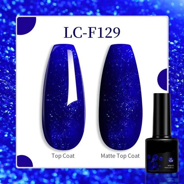 Esmalte de uñas en gel de 129 colores y 7 ml: barniz de manicura semipermanente con curado LED/UV