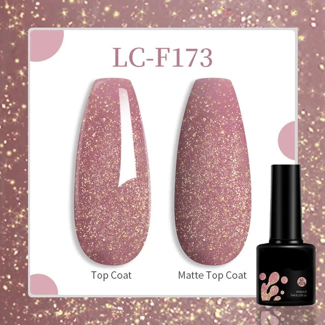 Esmalte de uñas en gel de 129 colores y 7 ml: barniz de manicura semipermanente con curado LED/UV