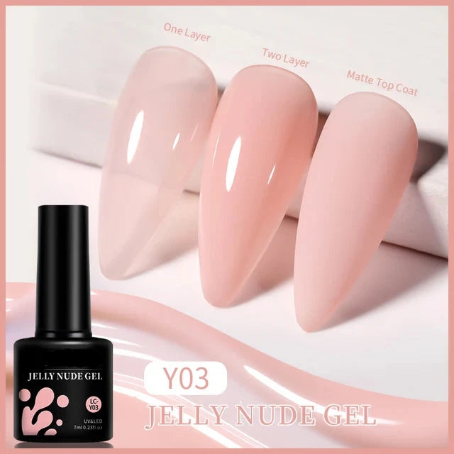 Esmalte de uñas en gel de 129 colores y 7 ml: barniz de manicura semipermanente con curado LED/UV