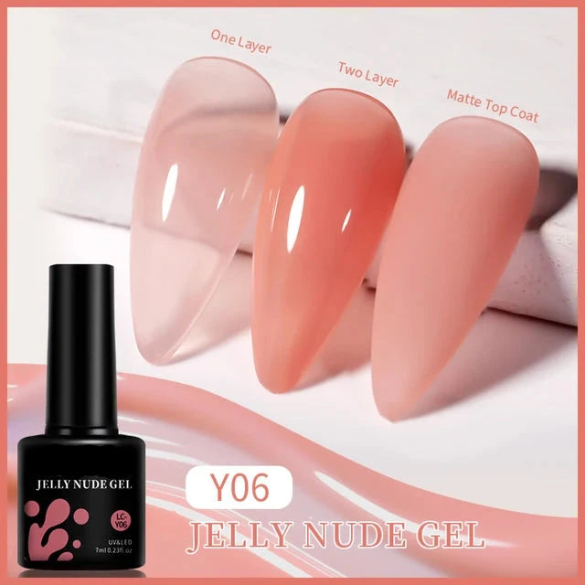 Esmalte de uñas en gel de 129 colores y 7 ml: barniz de manicura semipermanente con curado LED/UV