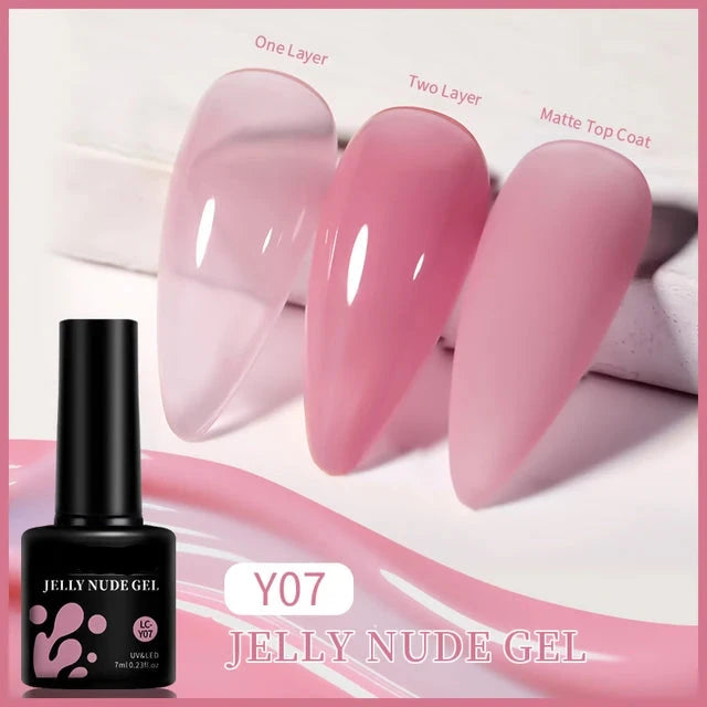 Esmalte de uñas en gel de 129 colores y 7 ml: barniz de manicura semipermanente con curado LED/UV