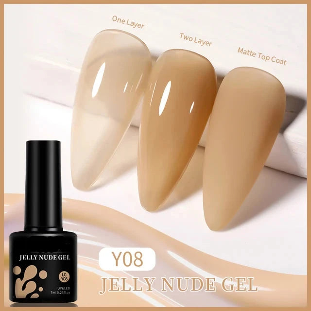 Esmalte de uñas en gel de 129 colores y 7 ml: barniz de manicura semipermanente con curado LED/UV