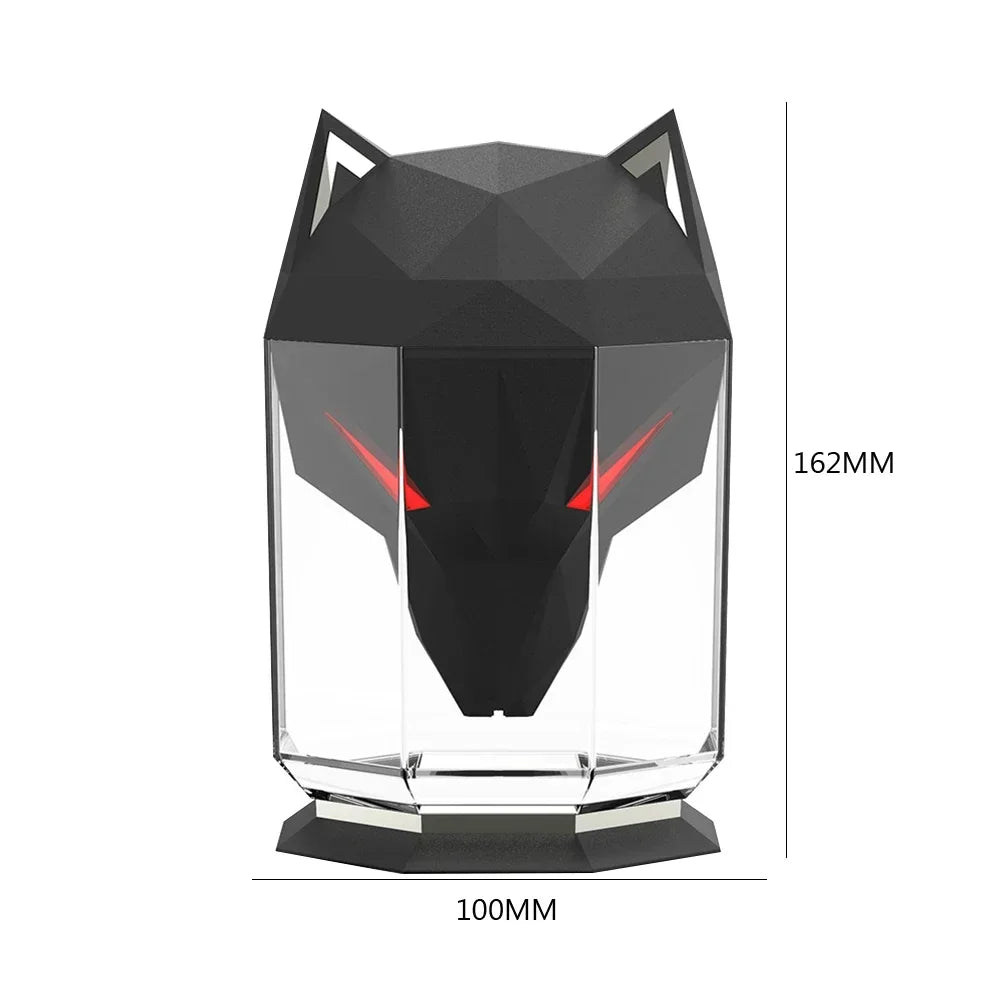 Humidificador de aire de escritorio War Wolf, purificador de aire doméstico, eléctrico, de gran capacidad, con luz LED, recargable por USB, para el hogar y el dormitorio