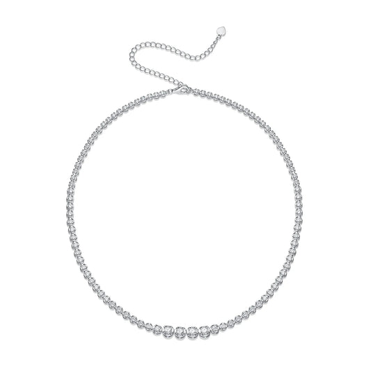 4mm Moissanite Necklace in 925 Sterling Silver – Casual, Modern, and Luxurious Style with Certificate of Authenticity