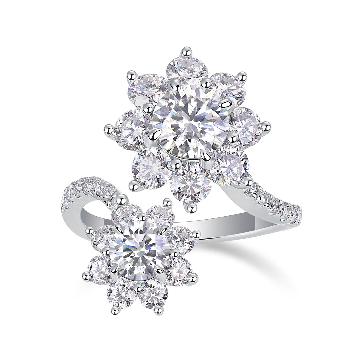 Moissanite Ring in 925 Sterling Silver with 18K Gold Plating – Elegant and Brilliant Design | Perfect Christmas Gift