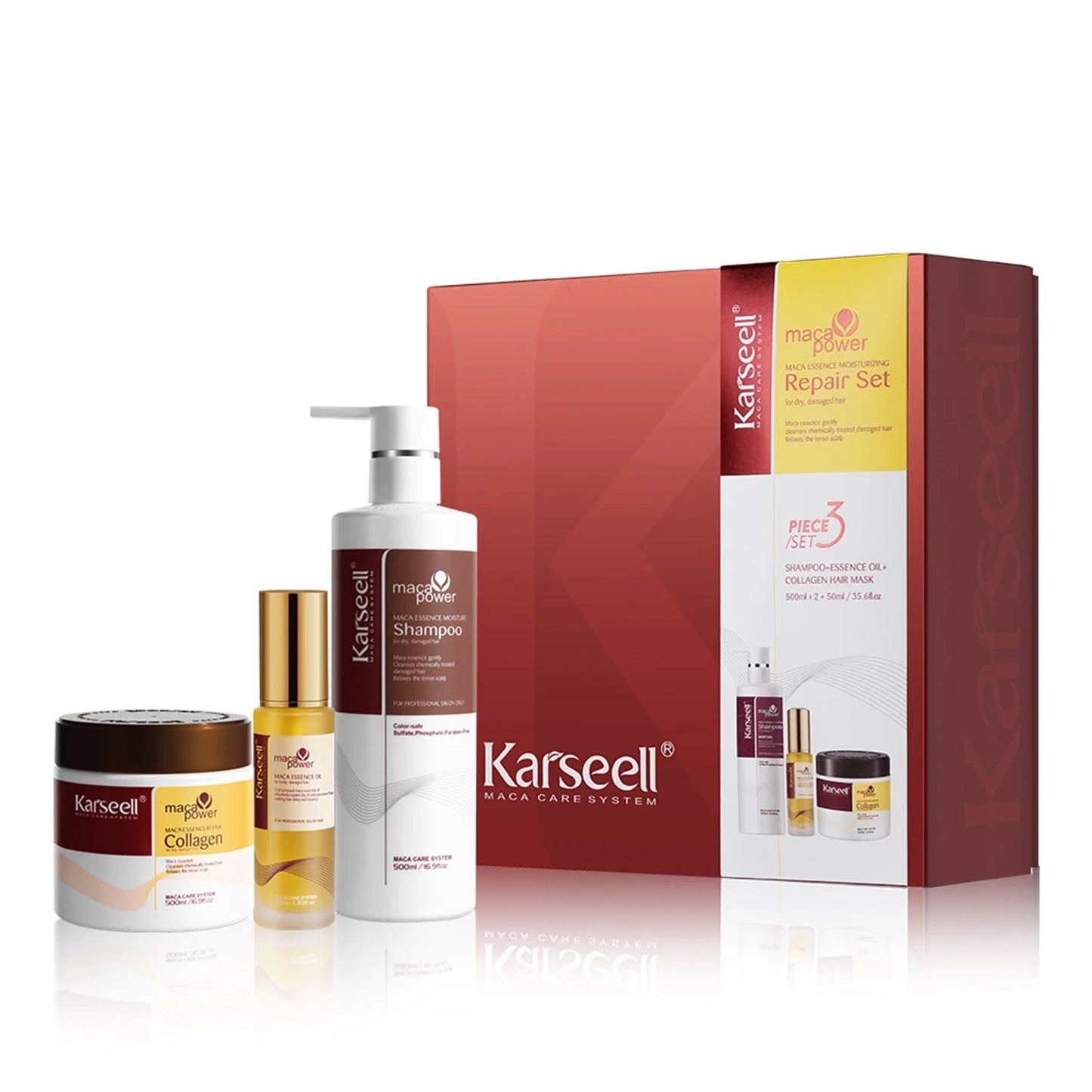 3 Pack Collagen + Argan Oil + Hydrating Shampoo Hair Mask Set