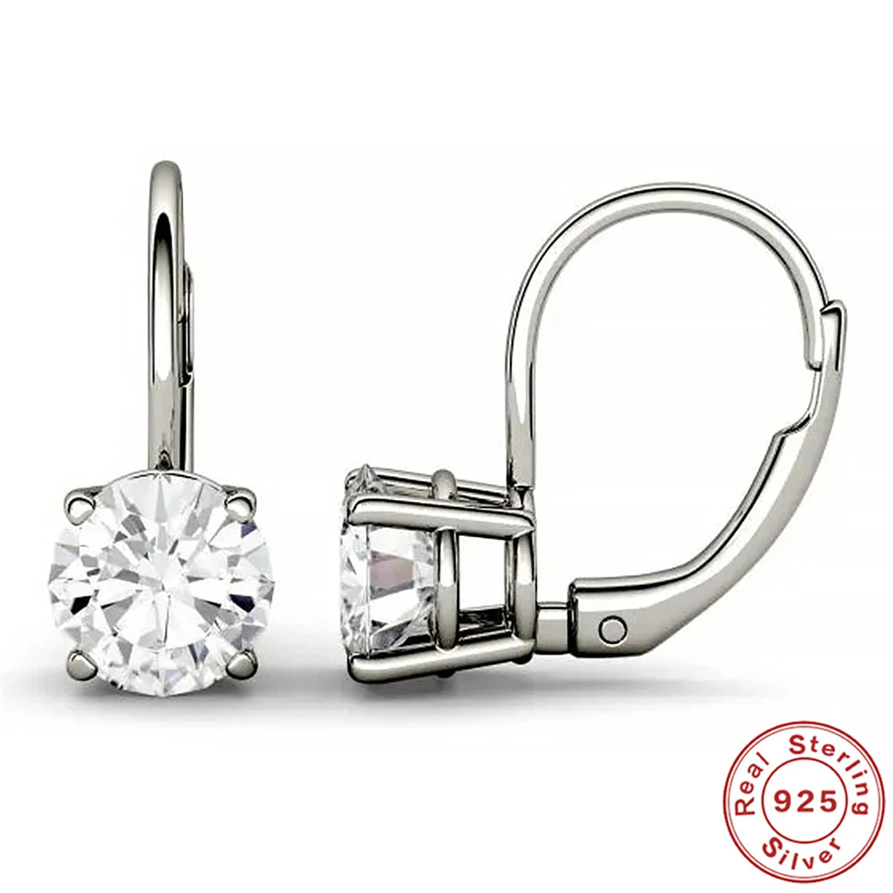 Pendientes de moissanita en plata de ley 925