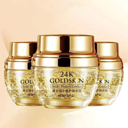 Crema de colágeno de caracol de oro de 24K, esencia hidratante para el cuidado de la piel, control de grasa, productos de belleza facial, 3 uds.