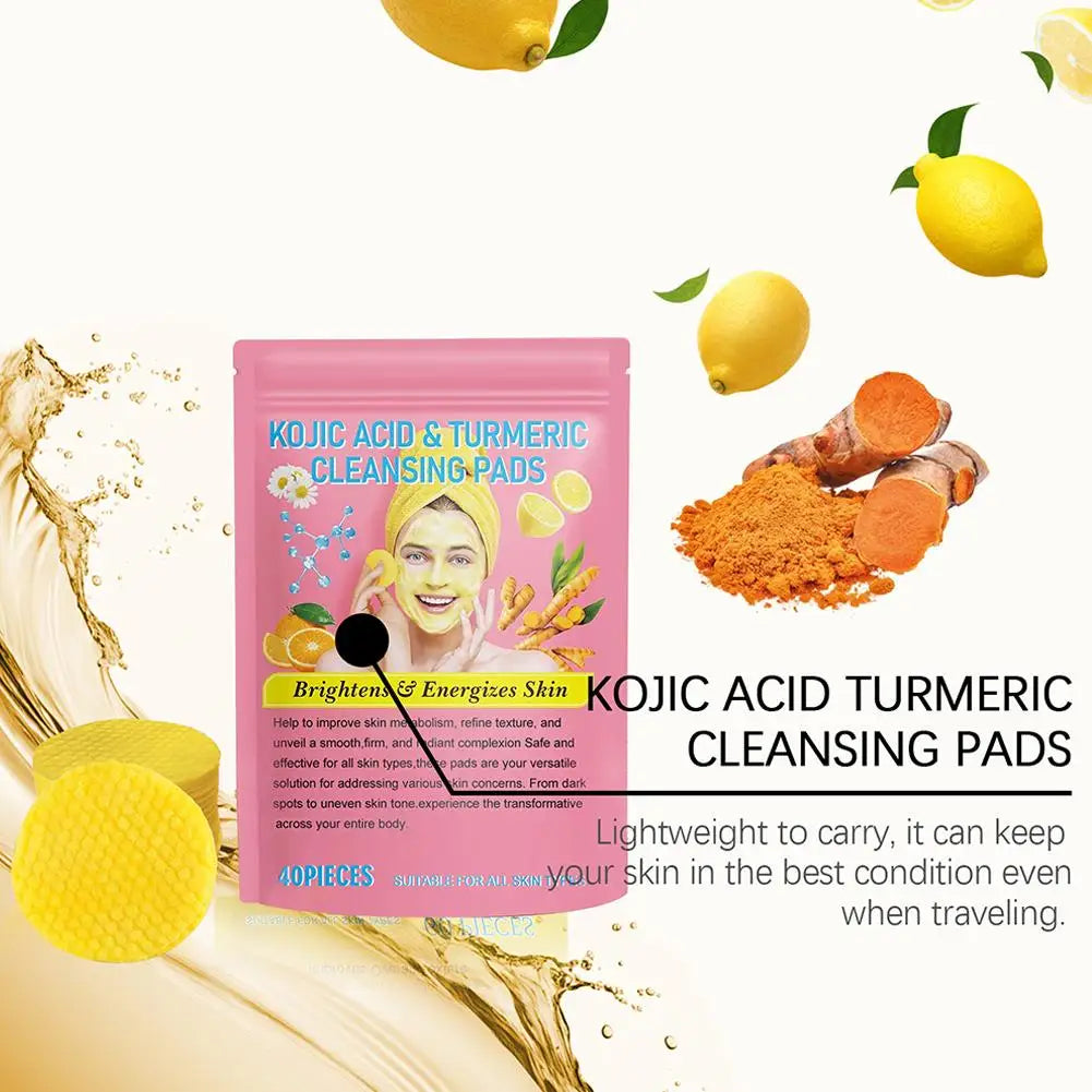 40pcs Kojic Acid Exfoliating Cleansing Pads