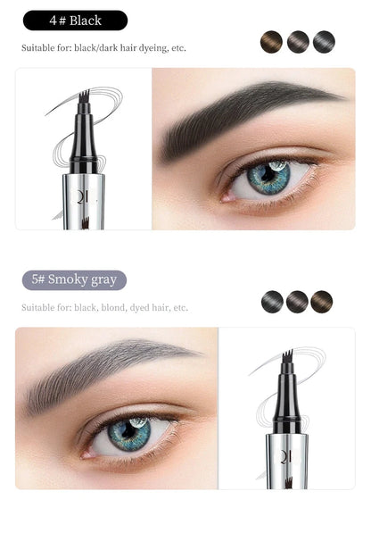 3D MicroBlading Eyebrow Pencil with Four Tips - Waterproof and Long Lasting