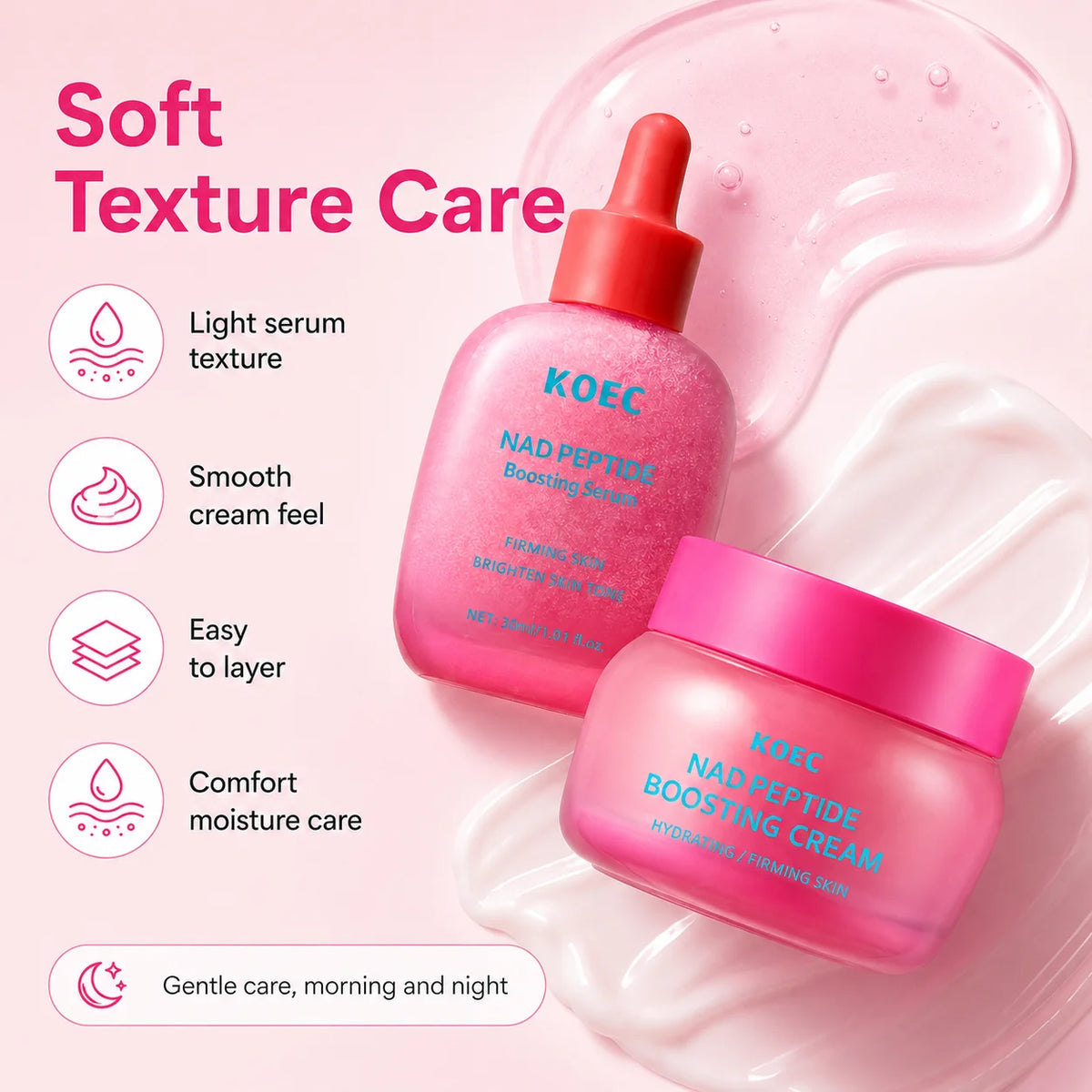 NAD peptide face serum and cream set by RAVEN KRONE, detail 3