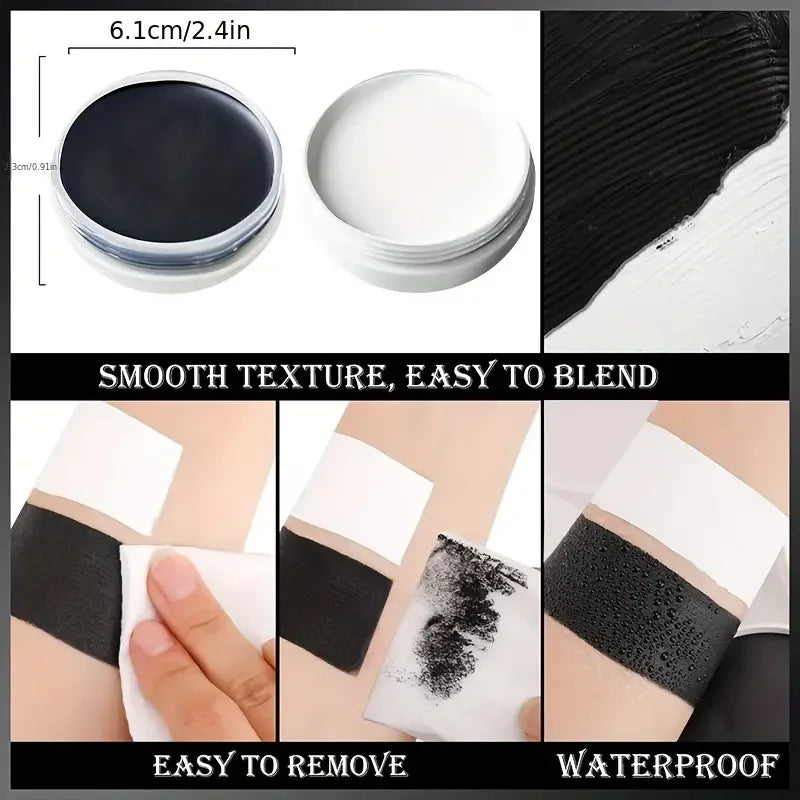 Oil-Based Face & Body Paint 30 g – Halloween & SFX Makeup, Singles, Duos & Sets with Brushes