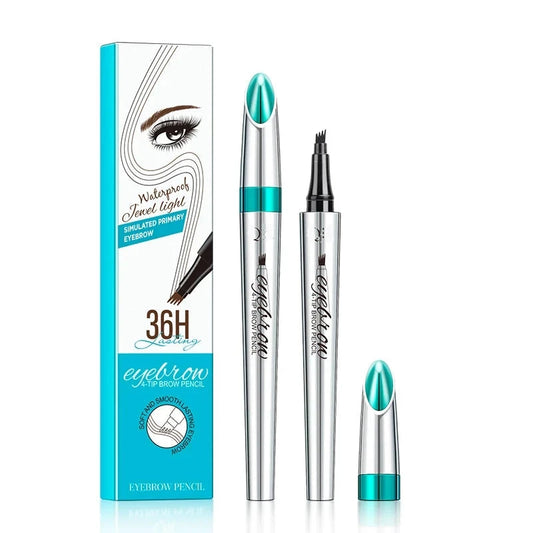 3D MicroBlading Eyebrow Pencil with Four Tips - Waterproof and Long Lasting