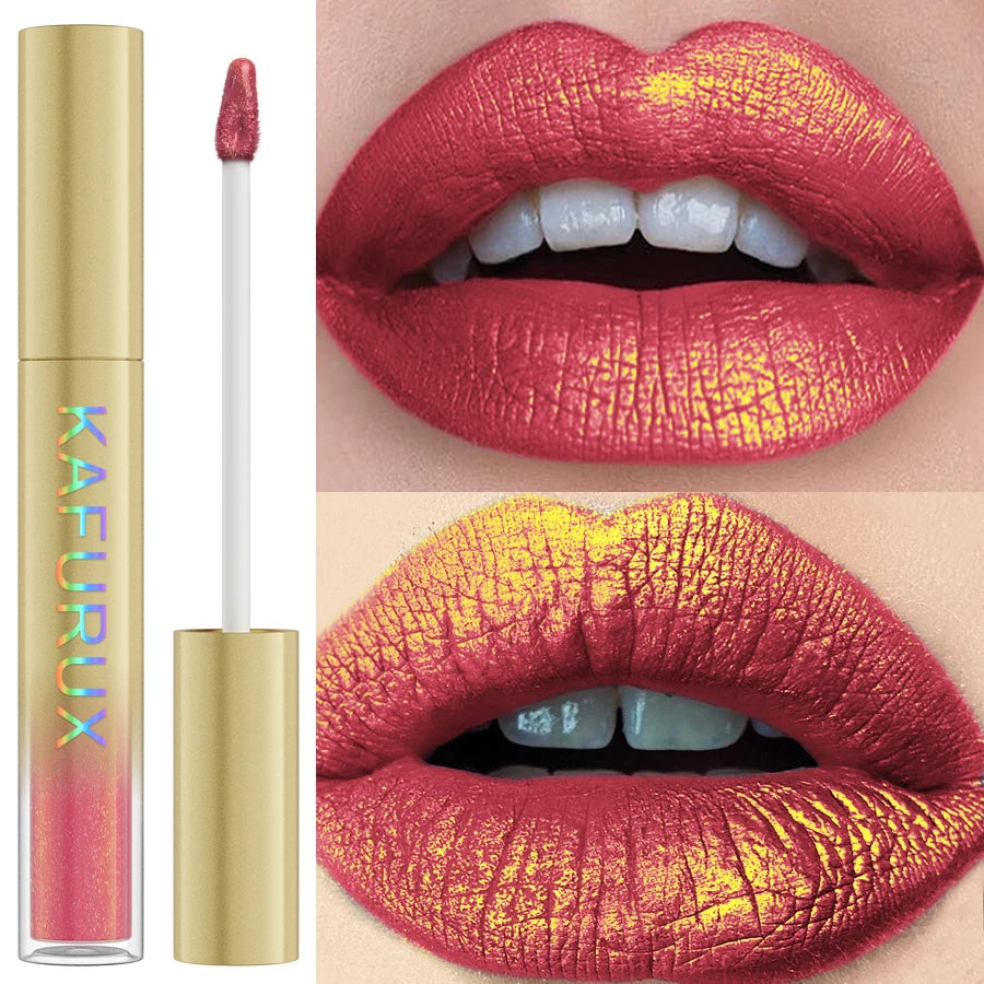 Gloss metalizado duocromo – cambio de color con purpurina, de mate a brillo, larga duración, 14 tonos