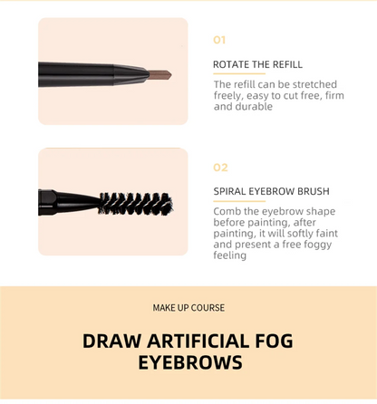 Waterproof & Long-Lasting Eyebrow Pencil with Dual Tip and Brush