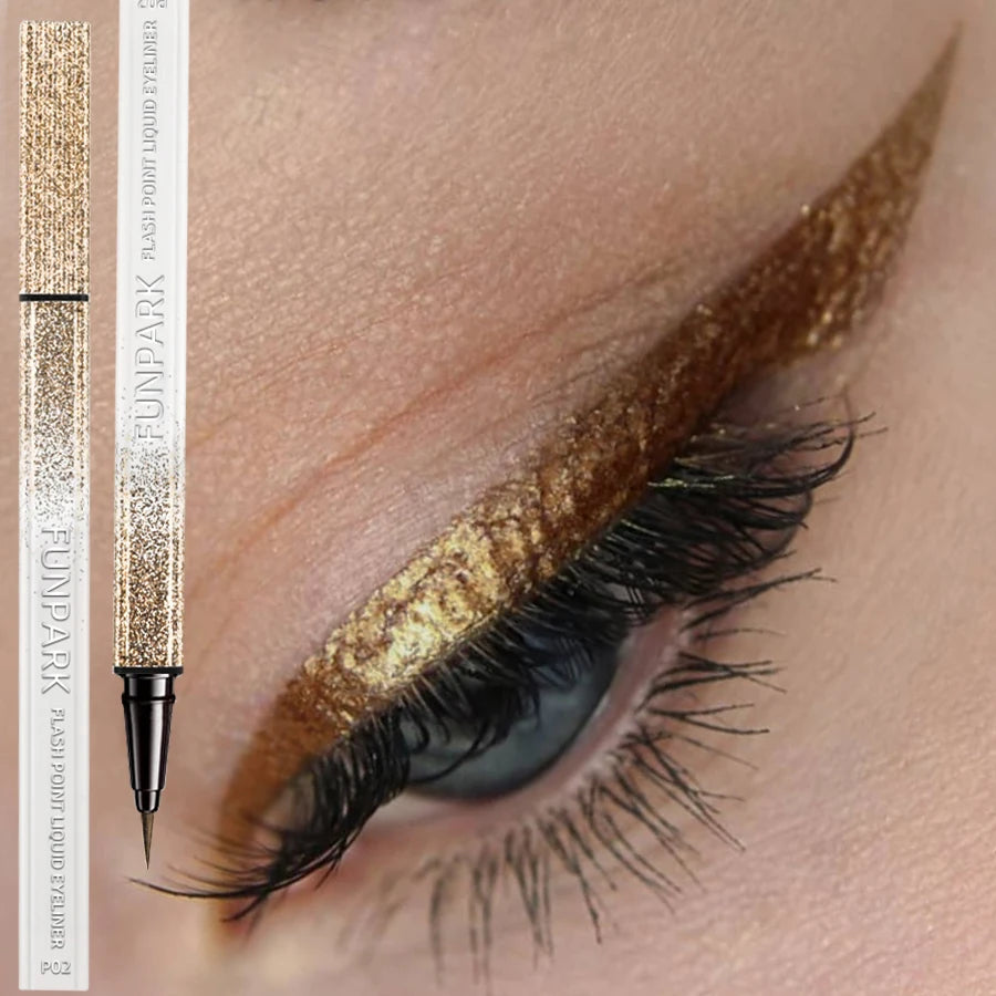 Diamond Glitter Liquid Eyeliner – Metallic Pearl Shine, Quick-Dry & Waterproof, 6 Shades