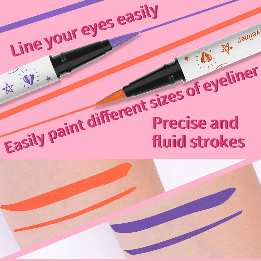 Farbiger Eyeliner-Stift mit ultrafeiner Spitze – matt, wasserfest & schnell trocknend, 12 Nuancen