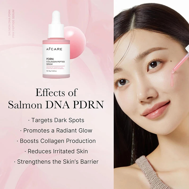 Pink Glow Salmon PDRN Collagen Peptide Serum 30ml | Brightening, Firming &amp; Deep Hydration