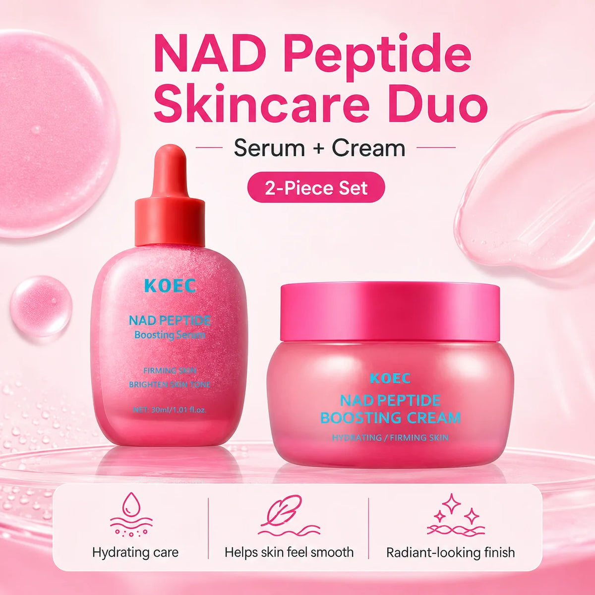NAD peptide face serum and cream set by RAVEN KRONE, detail 4