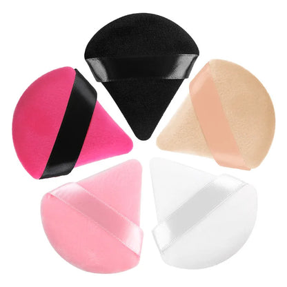 Esponja de maquillaje de terciopelo triangular lavable