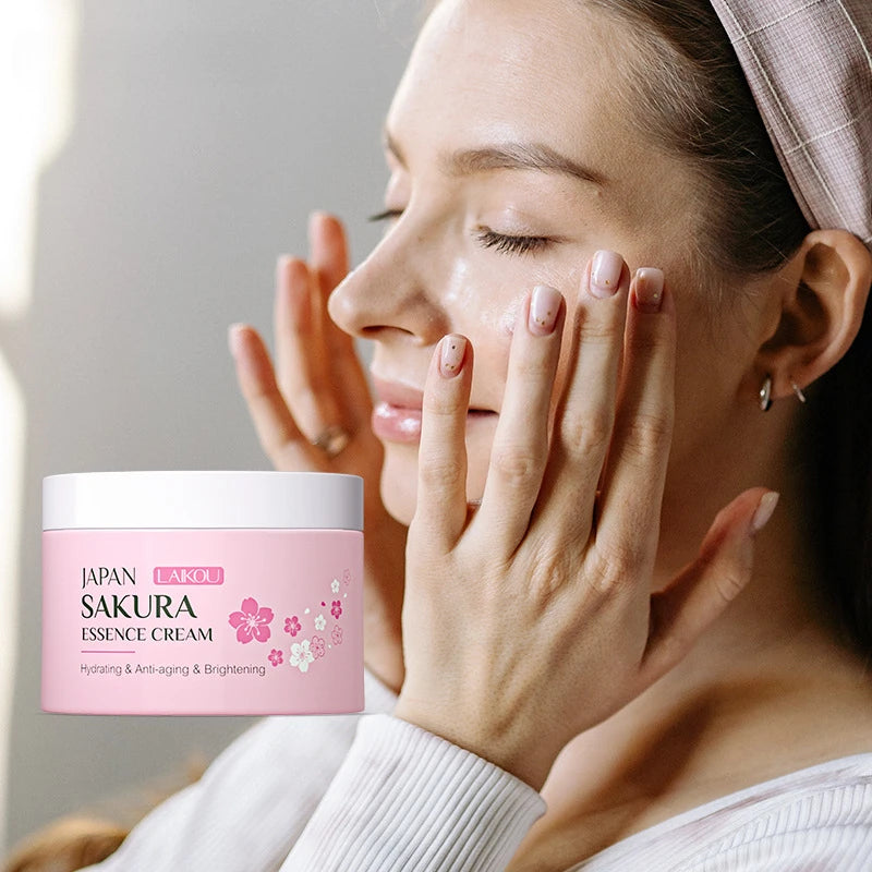 Crema facial con esencia de flor de cerezo de Japón, hidratante, antiarrugas, antienvejecimiento, iluminadora, cuidado de la piel, 25 g