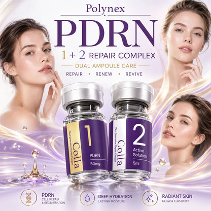 2-Step Korean Ampoule Kit – PDRN, NAD+, Collagen & Brightening, Powder + Solution, 6 Formulas