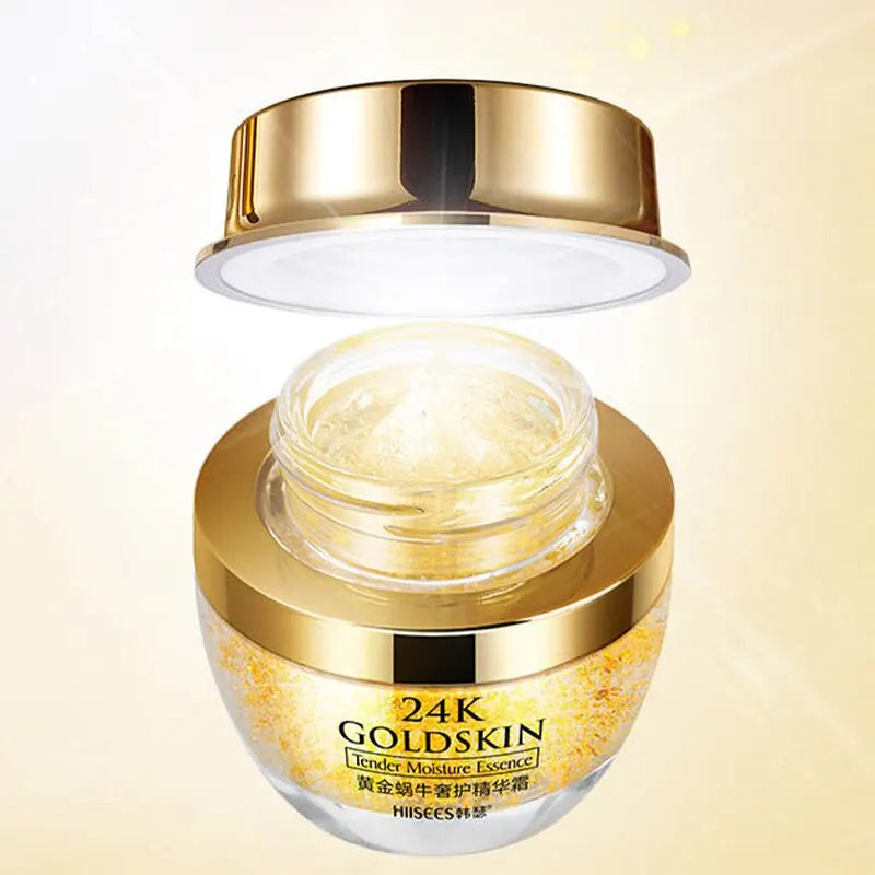 Crema de colágeno de caracol de oro de 24K, esencia hidratante para el cuidado de la piel, control de grasa, productos de belleza facial, 3 uds.