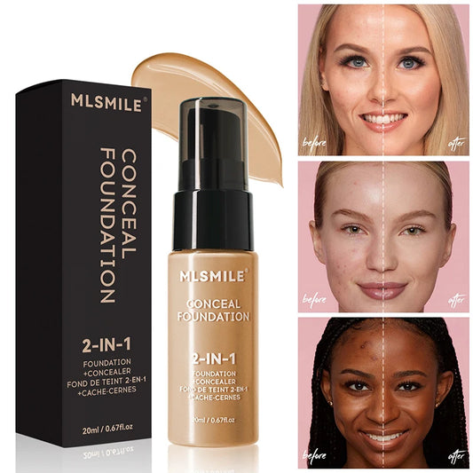 Face Foundation Cream Oil-Control Matte BBCream Waterproof Lasting Concealer Liquid Full Coverage Matte