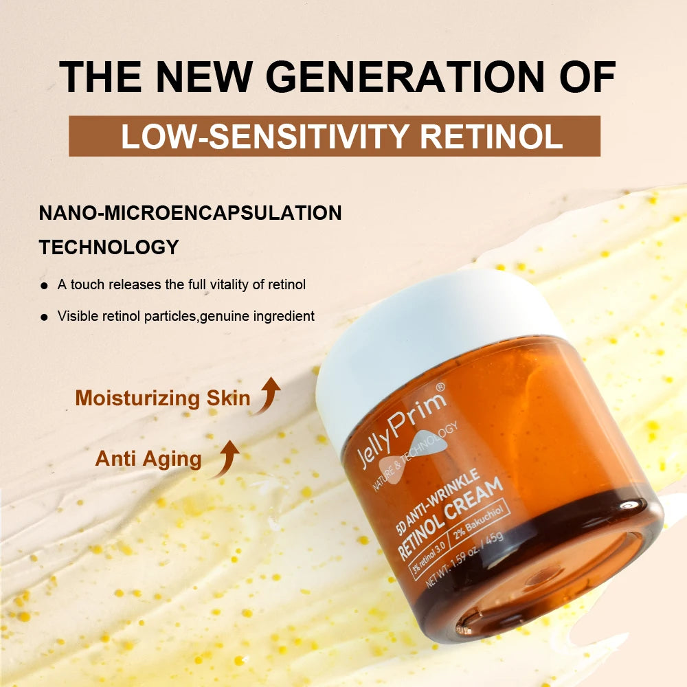 Set Retinol Wrinkle Serum for Face Collagen Anti Aging Lines Firming Facial Moisturizing Smooth Lifting Serum Skin Care and Wrinkle Retinol Face Cream Vitamin E Fine Lines Removal Hyaluronic Acid Moisturizing Lifting Aging Facial Cream Skin Care Beauty