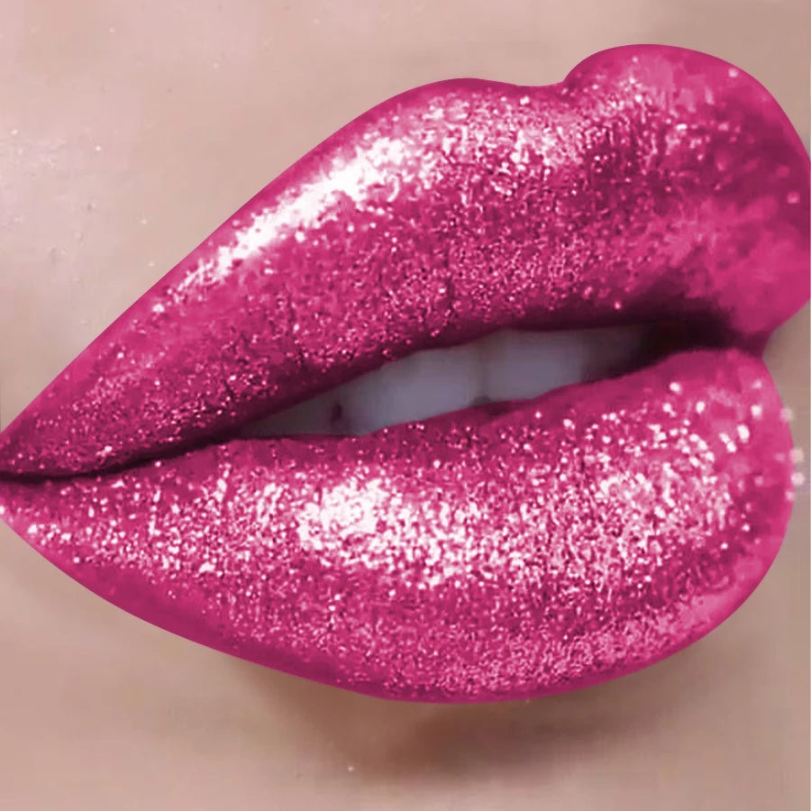 Gloss con purpurina diamante – brillo chispeante, larga duración y resistente al agua, 4 g, 17 tonos