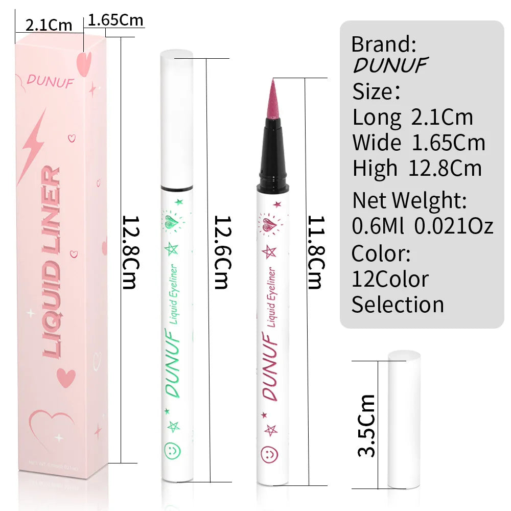 Farbiger Eyeliner-Stift mit ultrafeiner Spitze – matt, wasserfest & schnell trocknend, 12 Nuancen