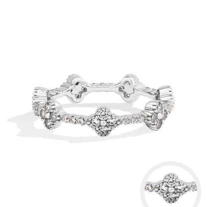 Anillo de moissanita Eternity para mujer – Joyería de boda y lujo de plata de ley 925 auténtica bañada en oro DVVS1