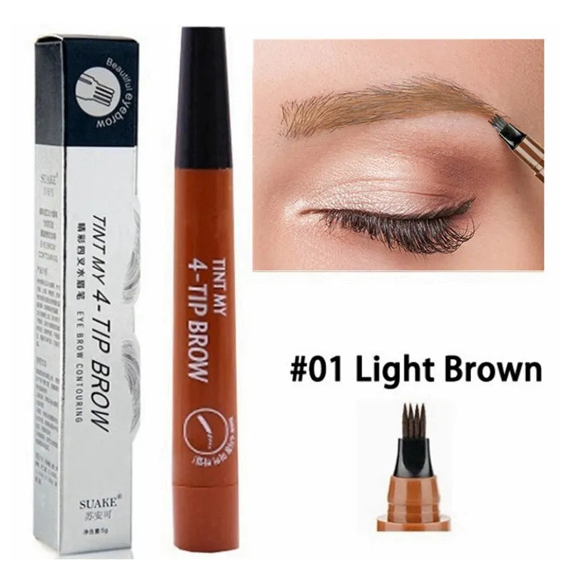 4 Point Eyebrow Pencil Waterproof Liquid Long Lasting.