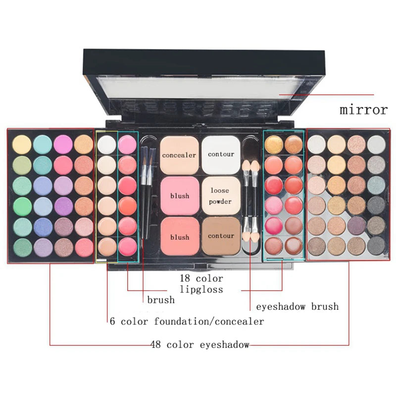 40/74/78 Colors Glitter Eyeshadow Palette Kit Matte Waterproof