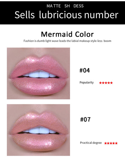 Laser Holographic Lip Gloss Liquid Lipstick Mermaid Pigment  Lipgloss Waterproof Metallic Lip Makeup