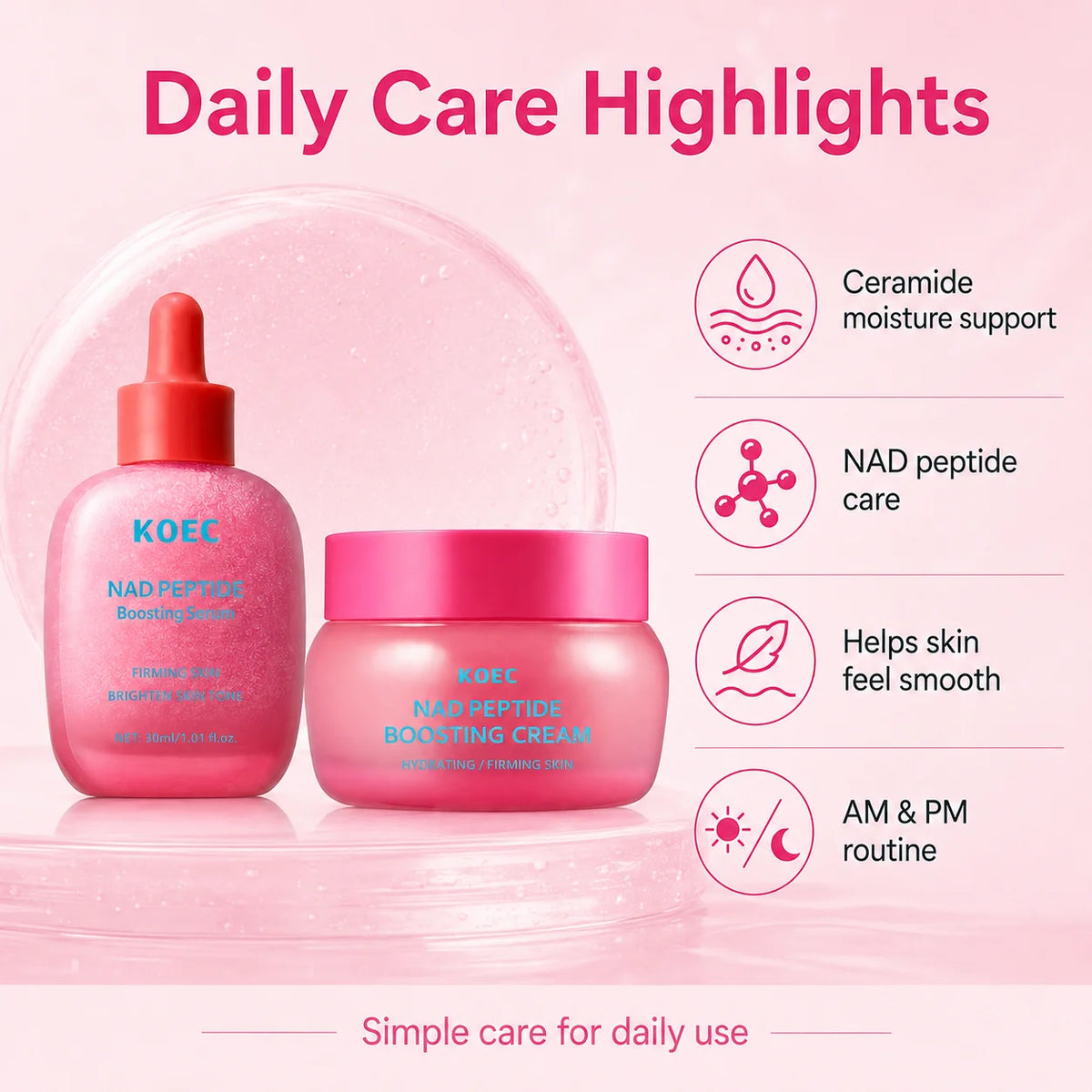NAD peptide face serum and cream set by RAVEN KRONE, detail 7