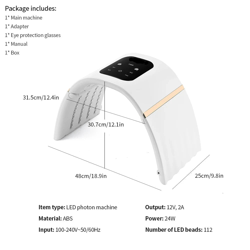 Face Body 7 Colors Large Light Bead LED Photon Machine Home Use High Energy LED Facial Mask PDT Machine Skin Care