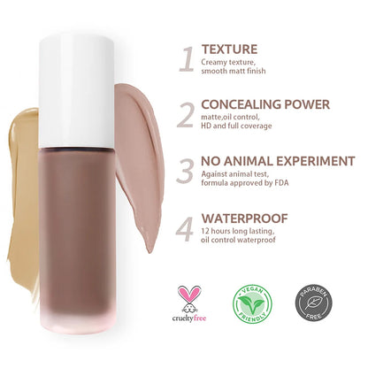 30ml Makeup Foundation Base Mineral Touch Whitening Concealer Soft Matte Oil-Control.