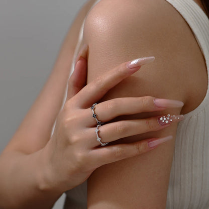 Anillo de moissanita Eternity para mujer – Joyería de boda y lujo de plata de ley 925 auténtica bañada en oro DVVS1