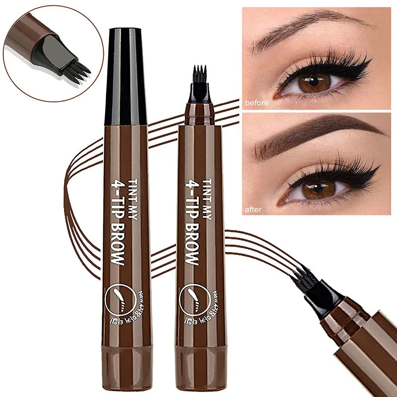 4 Point Eyebrow Pencil Waterproof Liquid Long Lasting.