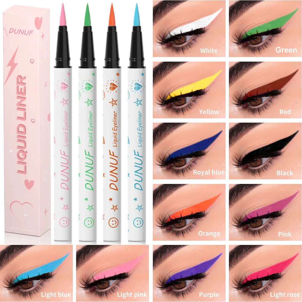 Farbiger Eyeliner-Stift mit ultrafeiner Spitze – matt, wasserfest & schnell trocknend, 12 Nuancen