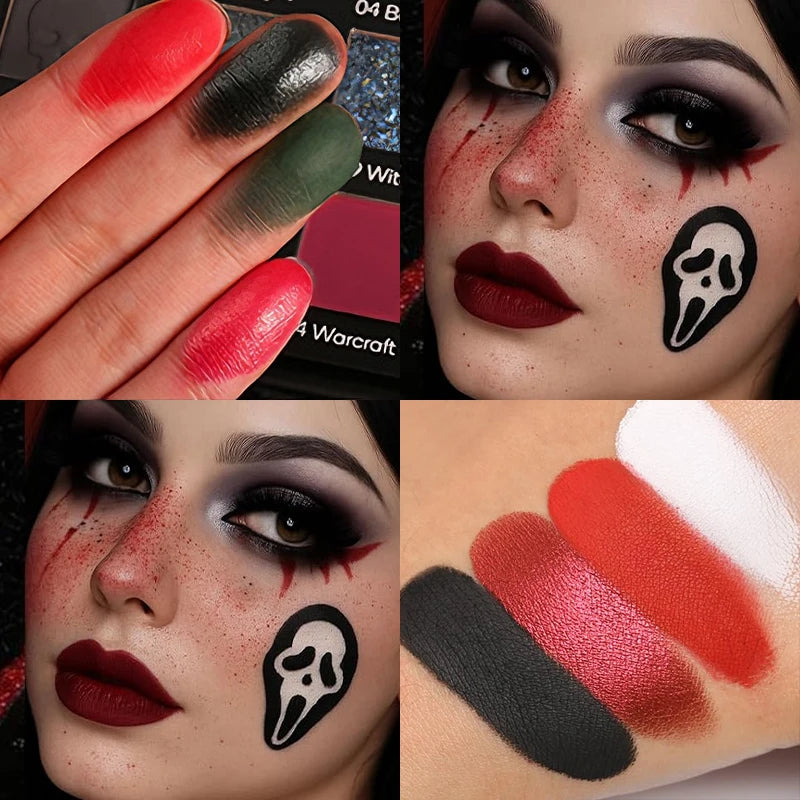 Gothic makeup set with eyeshadow palette, white foundation and lipstick by RAVEN KRONE, detail 4