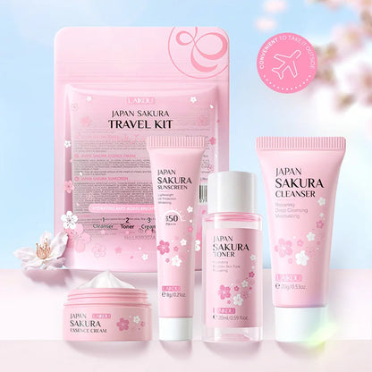 Sakura Skin Care Sets Facial Cleanser Face Cream Serum Toner Moisturizing Brightening Firming Hydrating Face Care Kit