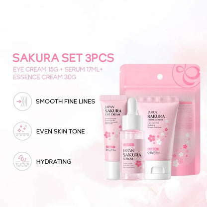 Sakura Skin Care Sets Limpiador facial Crema facial Suero Tónico Hidratante Iluminador Reafirmante Kit de cuidado facial Hidratante