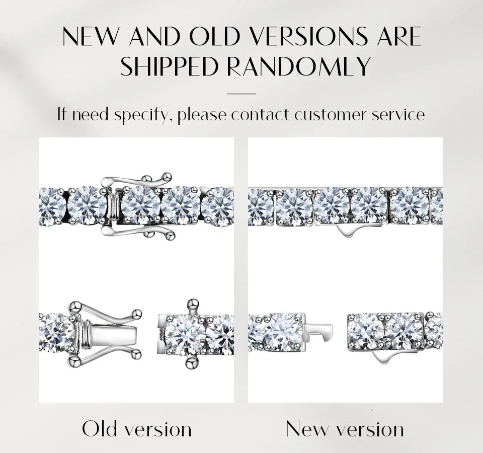 Luxury Moissanite Tennis Bracelet for Women – DVVS1 Round Cut Diamond Simulant, 925 Sterling Silver White Gold Plated