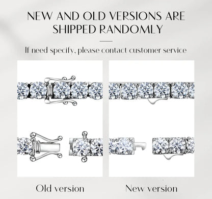 Luxury Moissanite Tennis Bracelet for Women – DVVS1 Round Cut Diamond Simulant, 925 Sterling Silver White Gold Plated