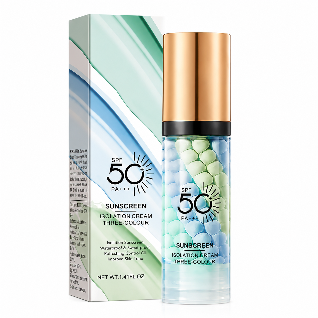 Face Makeup Primer Tri-color Cream Contour Color Isolation Waterproof Makeup Foundation Natural Makeup Base Cream 40g
